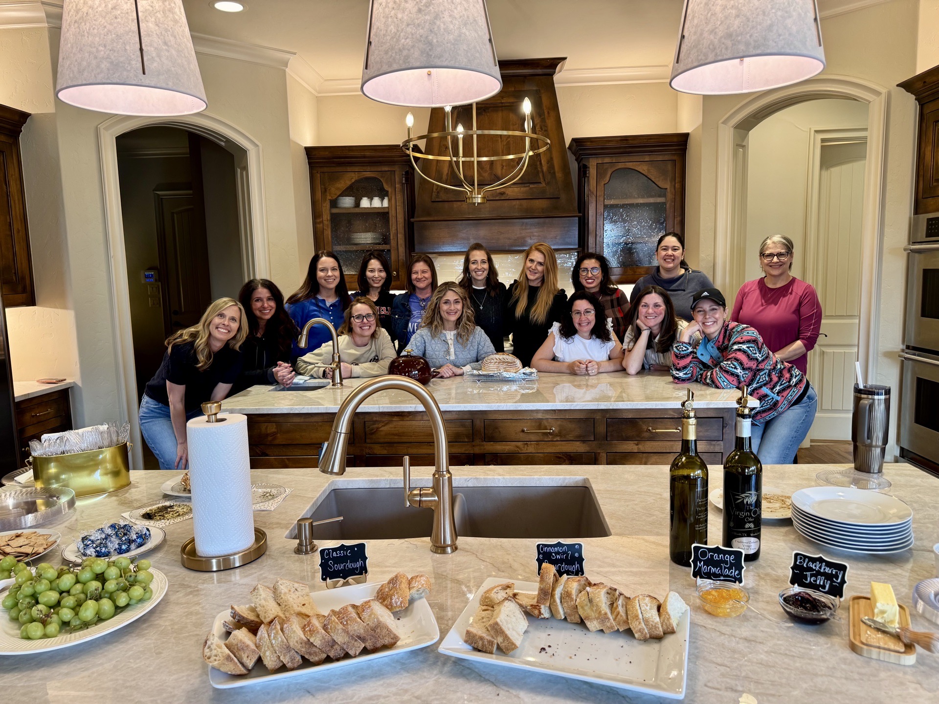 group picture of moms making sourdough