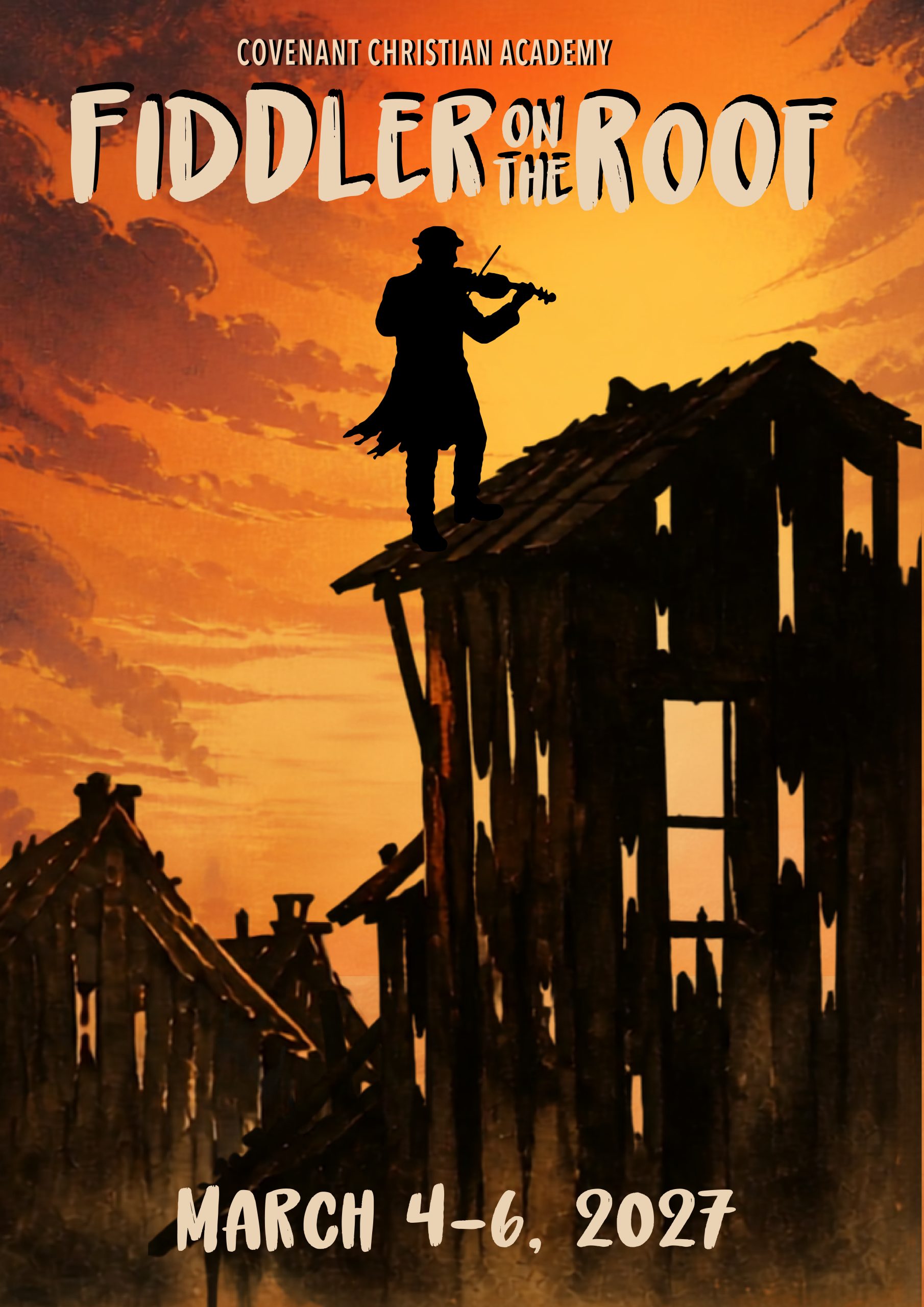 The sound of music event poster with stained glass artwork